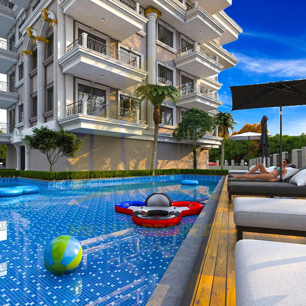 Alanya’nın en prestijli semtlerinden biri olan Oba’da bulunan lüks daireler 11