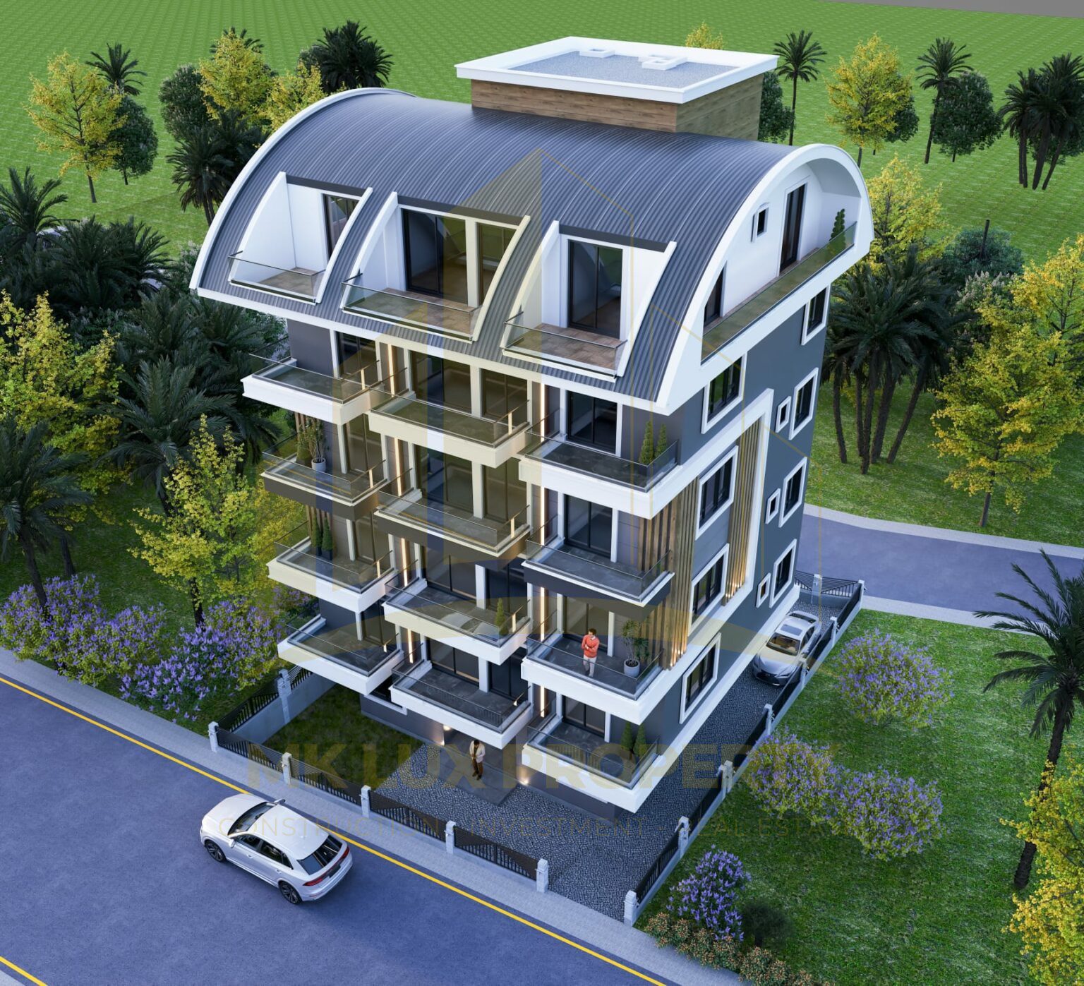 The last few apartments available in a new, completed complex 400 meters from the sea in Avsallar 3