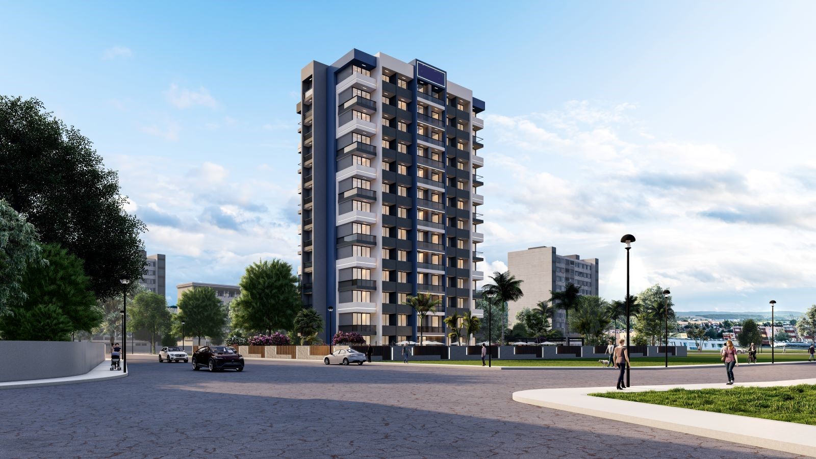 A new complex currently under construction in Mezitli, in the Yenisehir neighborhood 1