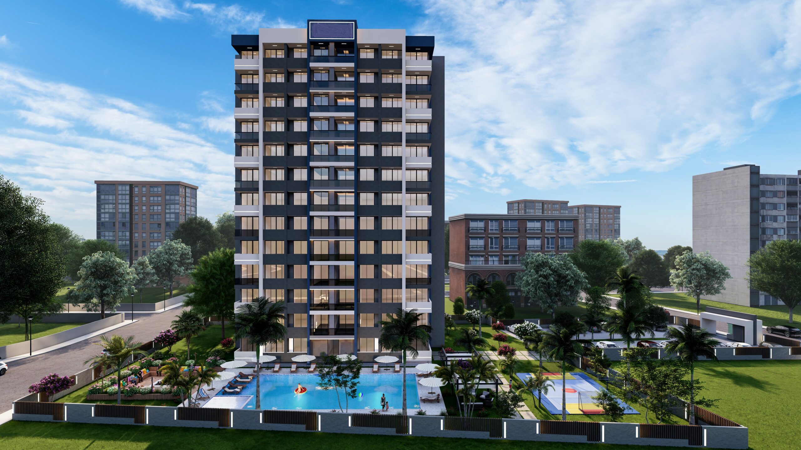 A new complex currently under construction in Mezitli, in the Yenisehir neighborhood 5