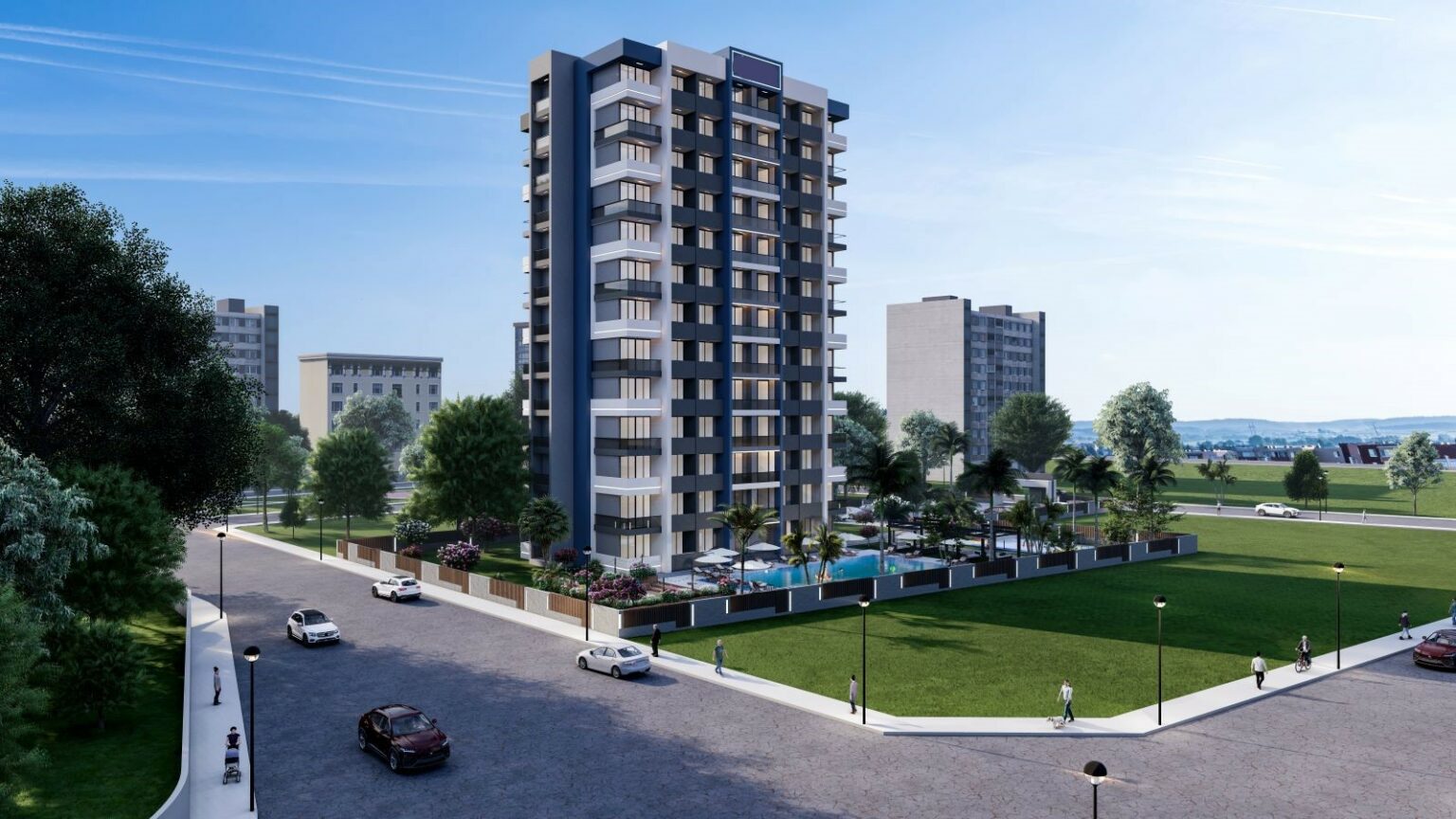 A new complex currently under construction in Mezitli, in the Yenisehir neighborhood 4