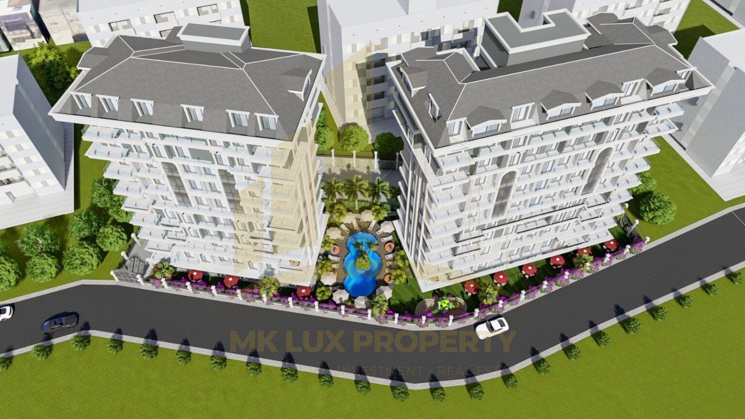 Apartments in a complex under construction in the center of Alanya 3