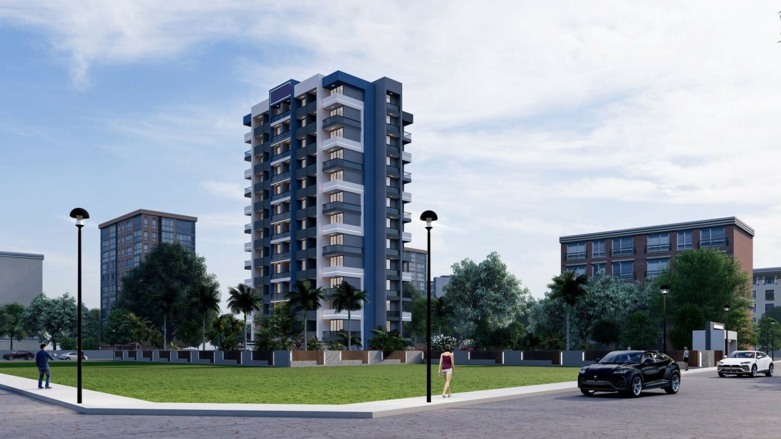 A new complex currently under construction in Mezitli, in the Yenisehir neighborhood 3