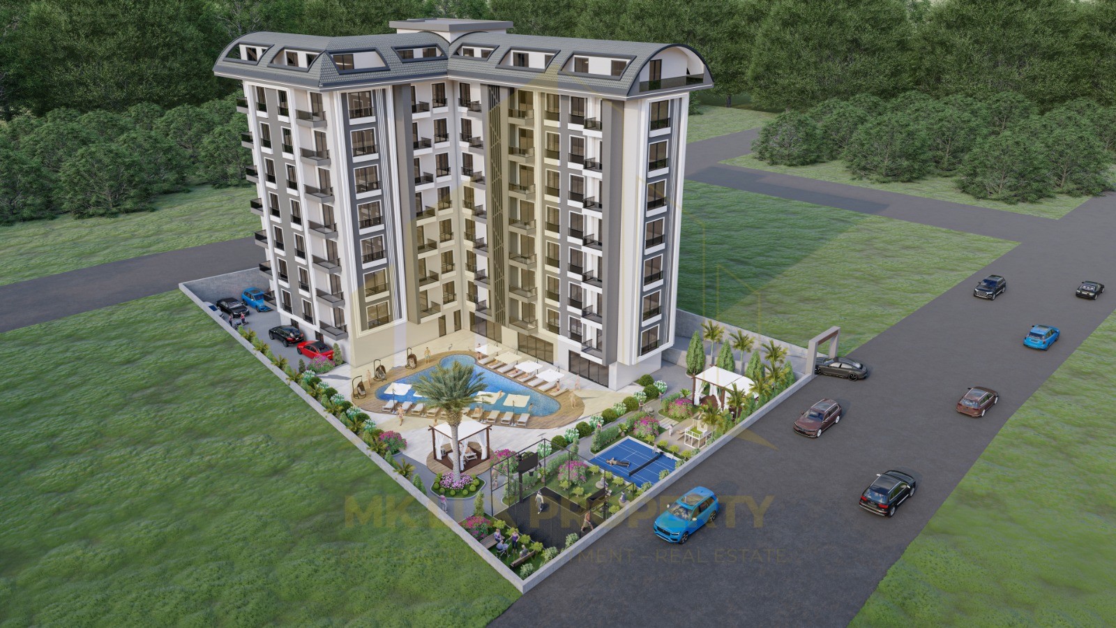 Apartments in a complex currently under construction in Avsallar 1