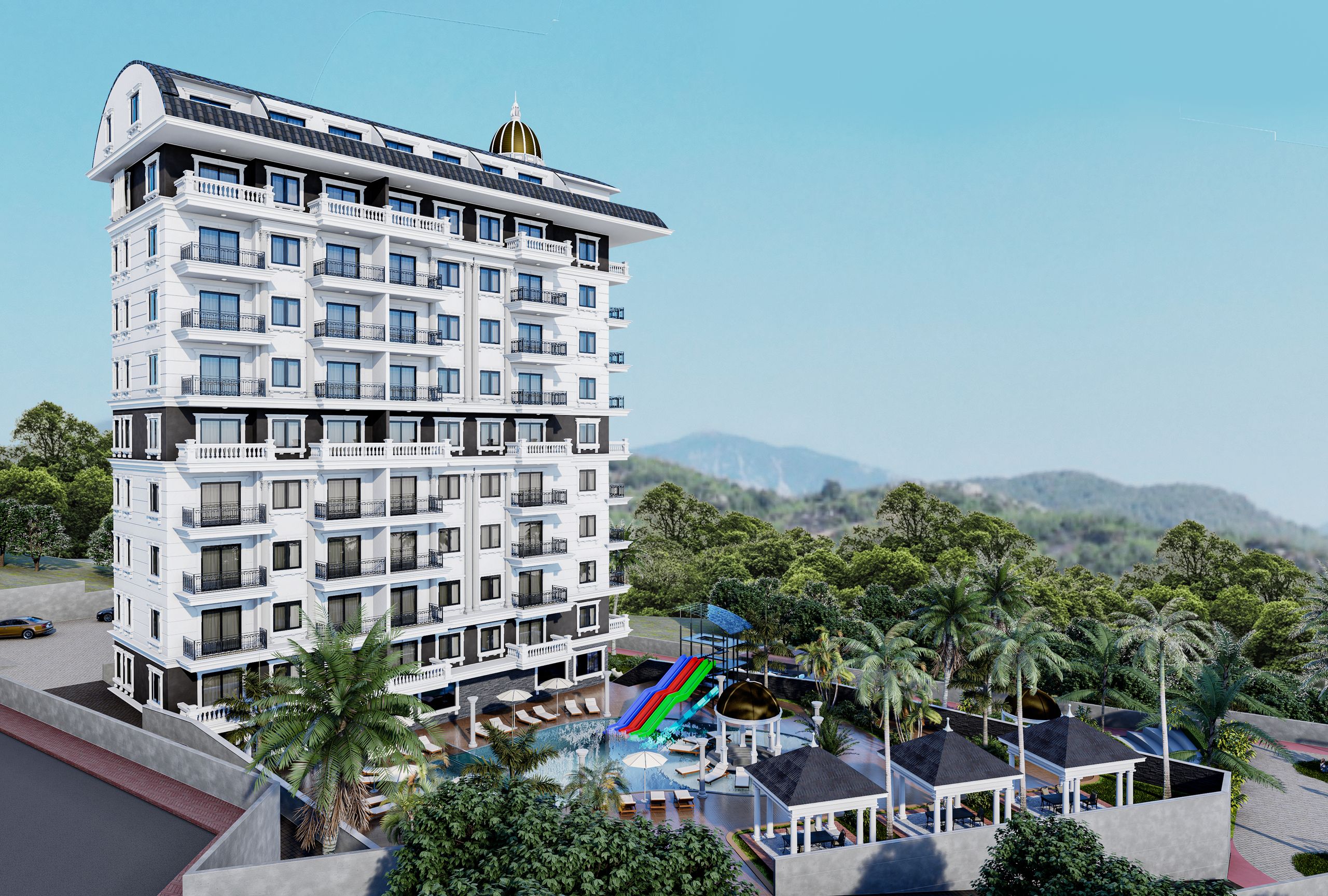 Alanya’nın en prestijli semtlerinden biri olan Oba’da bulunan lüks daireler 25