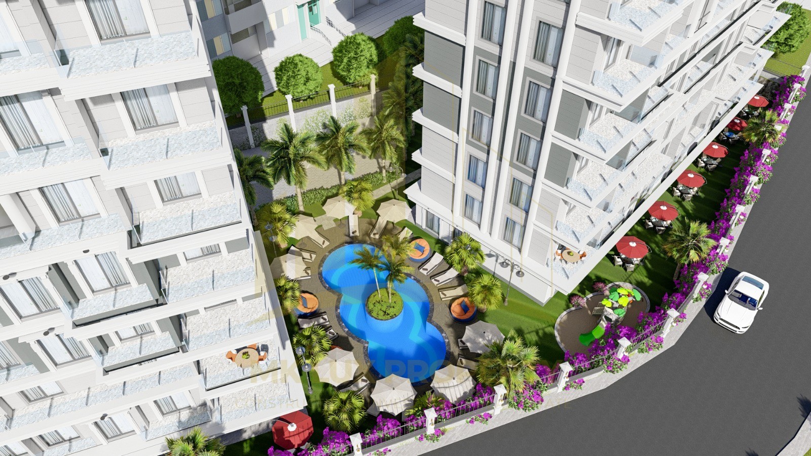 Apartments in a complex under construction in the center of Alanya 13