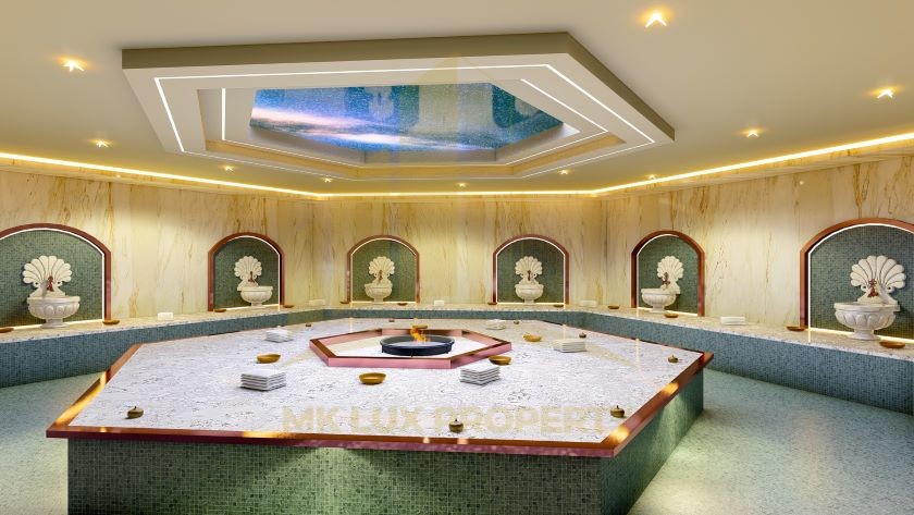 Antalya sahil şeridinin en iyi bölgelerinden birinde, 7 yıldızlı otel altyapısına sahip ultra lüks kompleks 45