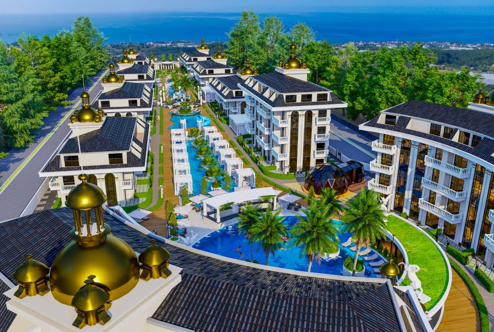 Apartments in a luxurious complex designed with a five-star hotel concept in the ecologically clean neighborhood of Inzekum 4