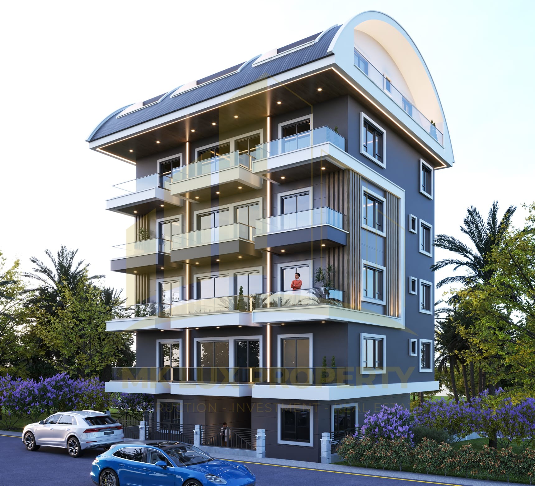 The last few apartments available in a new, completed complex 400 meters from the sea in Avsallar 2