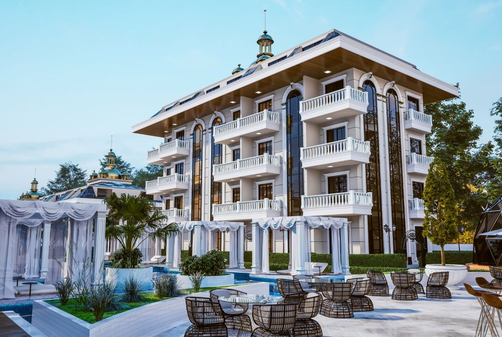 Apartments in a luxurious complex designed with a five-star hotel concept in the ecologically clean neighborhood of Inzekum 10