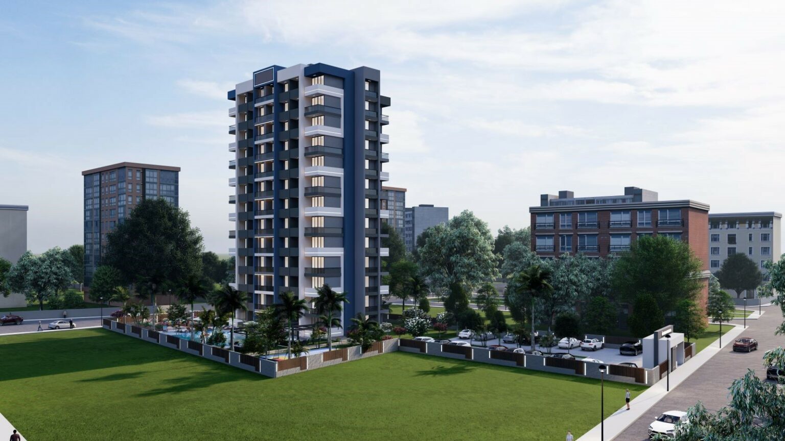 A new complex currently under construction in Mezitli, in the Yenisehir neighborhood 2