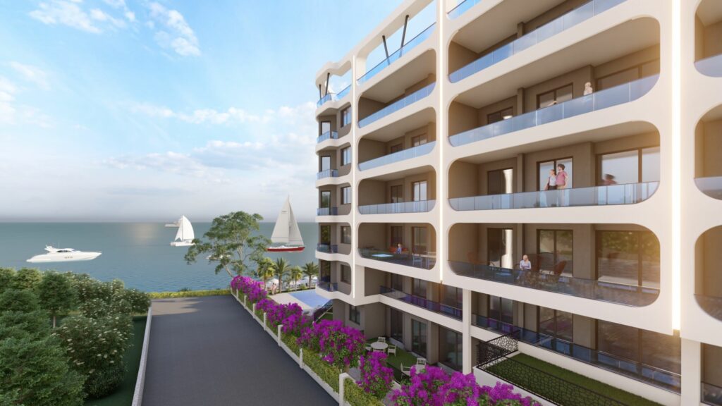 Wohnungen in erster Reihe in einem im Bau befindlichen Wohnkomplex in Mersin im Stadtteil Ayas 11