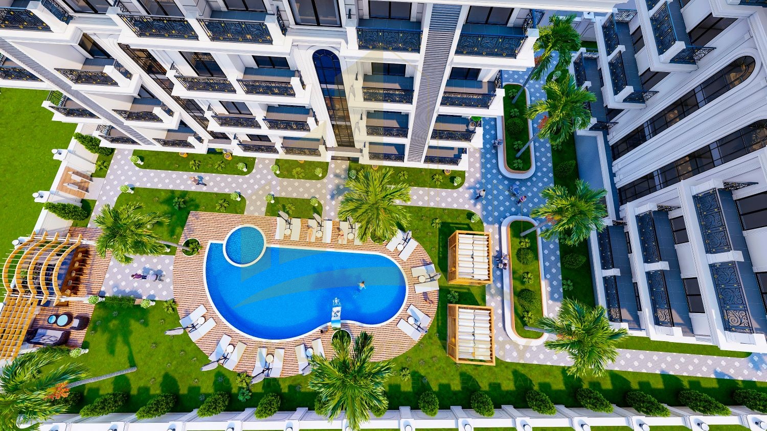 Apartments away from the hustle and bustle of the city in a modern complex in the Oba neighborhood 3