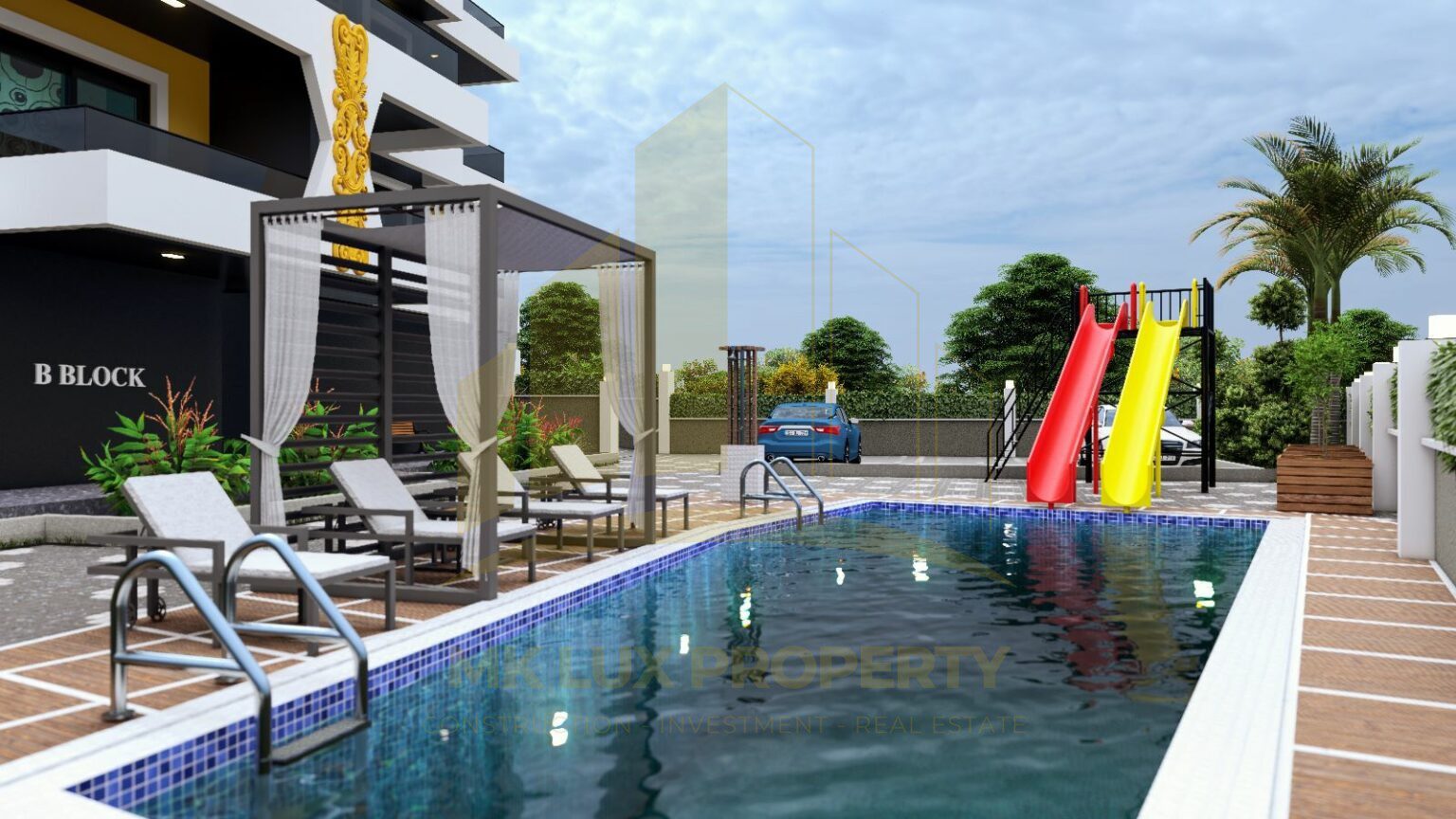 Alanya’nın Çiplaklı semtinde inşaatı devam eden yeni site içindeki daireler 5